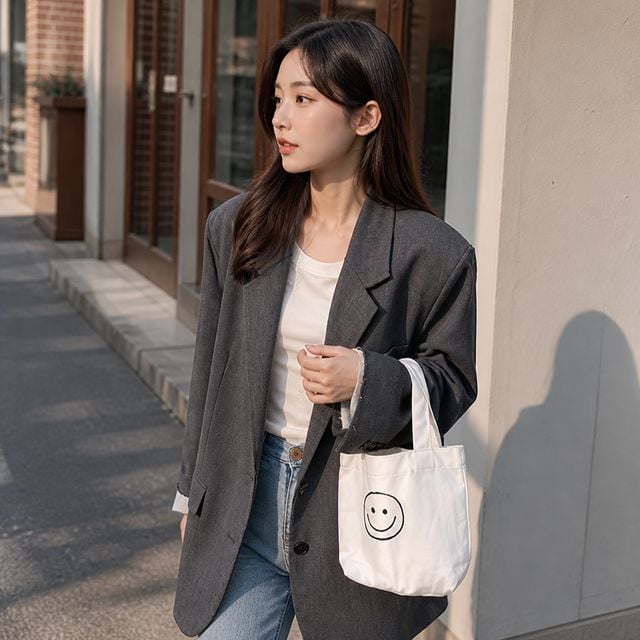 여성 핸드백 숄더 크로스 미니 에코백 캔버스 가방 토트백 데일리룩 - 이미지 1