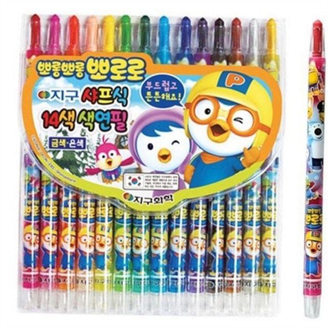 부드러운 어린이 샤프식 색연필 휴대용 아동 형색 색연필 14색 미술용