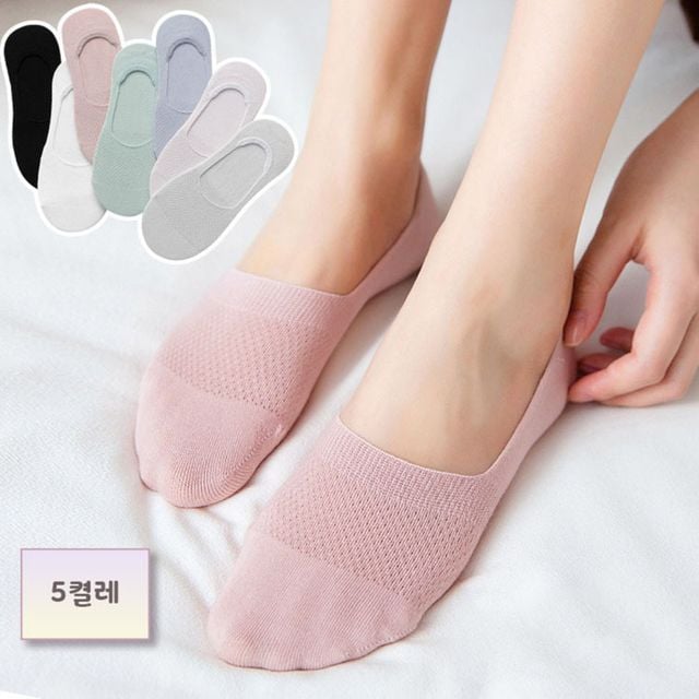 여자덧신 페이크삭스 발등메쉬 얇은덧신 5켤레묶음