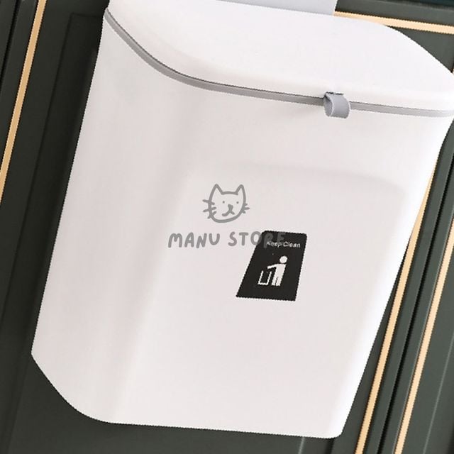 음식물수거기 미니휴지통 싱크대 걸이 쓰레기통 9L 화이트