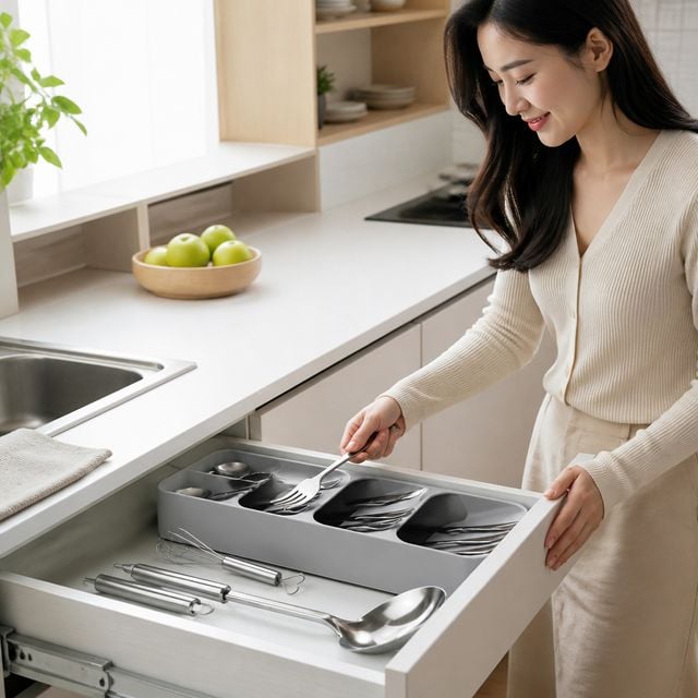 주방 싱크대 수납함 수저 보관함 커트러리 정리대 서랍 인테리어 용품 - 이미지 1