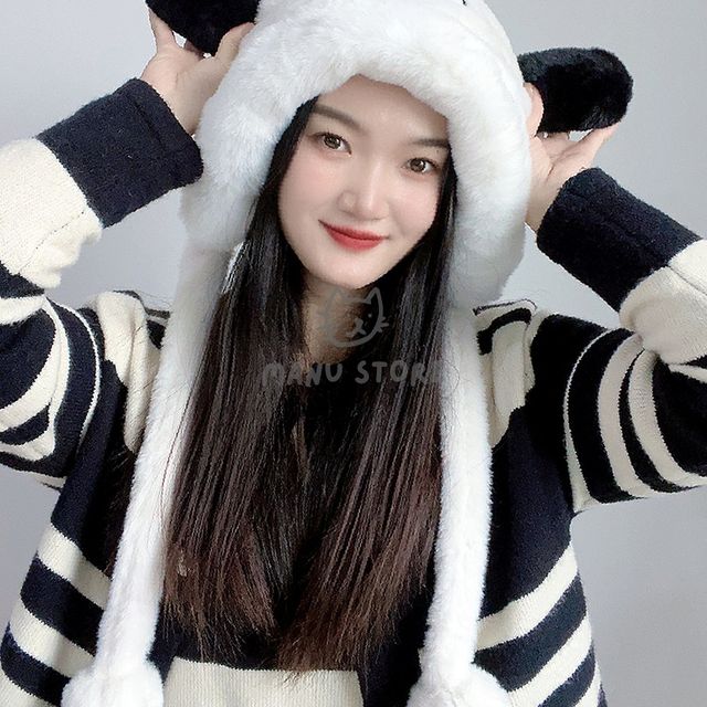 남성방한모자 남자방한모자 왕눈이 캐릭터 귀달이 모자 화이트