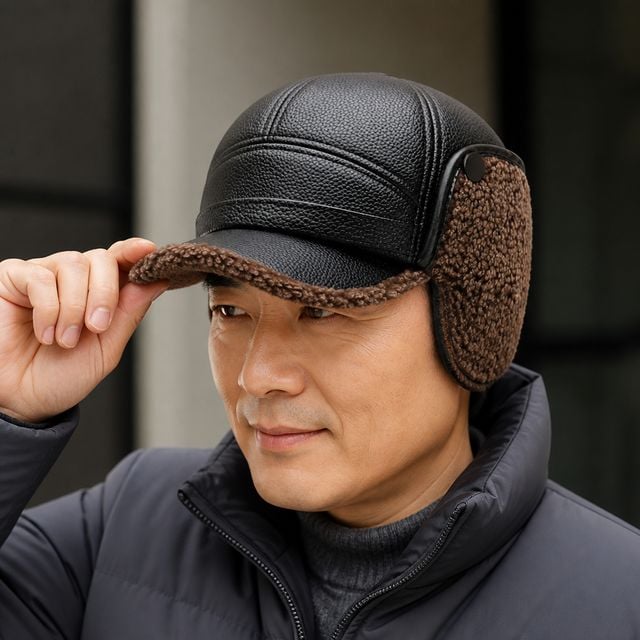 중년 남성 귀달이모자 방한 캡모자 겨울 모자 아버지 할아버지 선물