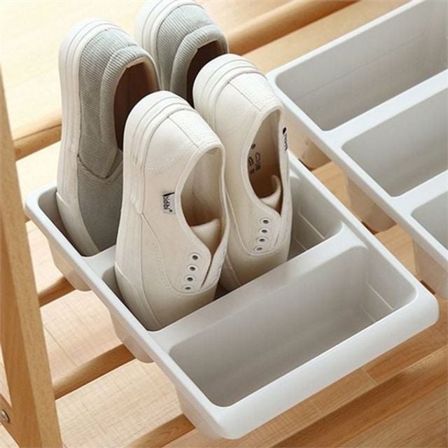 플라스틱 3칸 신발 정리대 선반형 신발 수납 정리함 현관 틈새