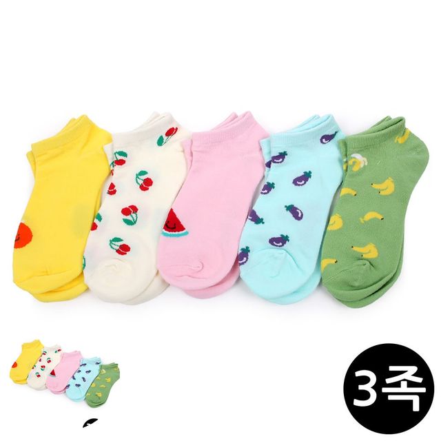 키즈양말 캐릭터발목양말 엔젤테디 쥬시커즈 스니커즈 3족
