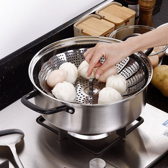스텐 만두 찜기 삼발이 계란찜 접이식 - 이미지 5