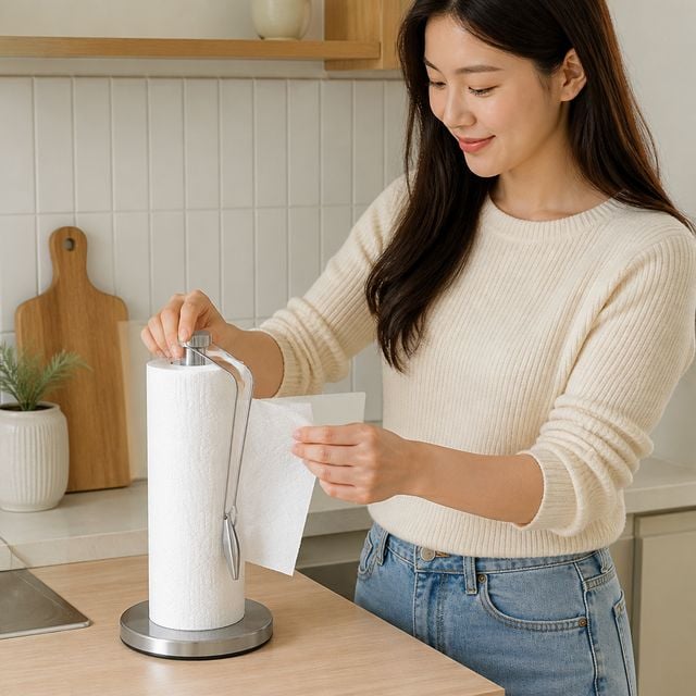 스테인리스 걸이 주방 거치대 페이퍼타월 꽂이 - 이미지 1