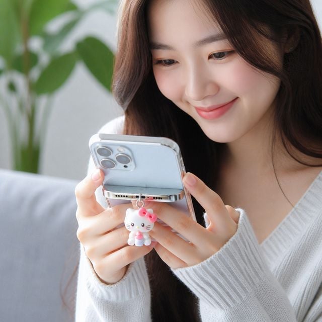 리본냥이 스마트폰 충전 단자 캡 아이폰 케이블 포트 방진 - 이미지 1