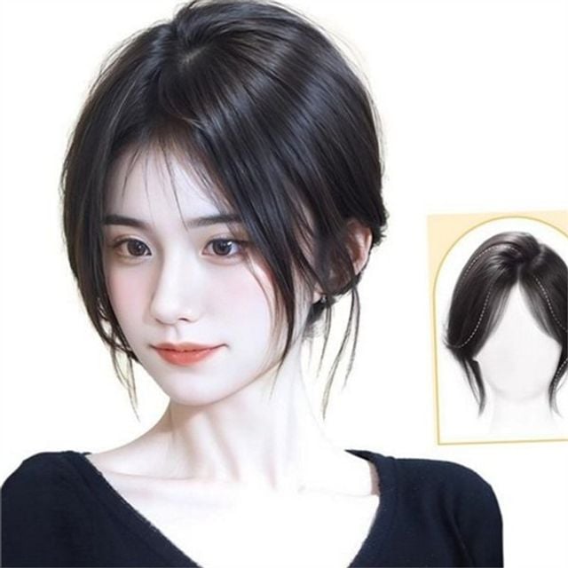 여성 부분 가발 윗머리 가발 정수리 앞머리 가르마 볼륨 인모 커버