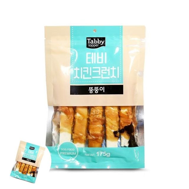 강아지육포 강아지건강간식 크런치 175g 치킨 뚱뚱이 강아지 간식