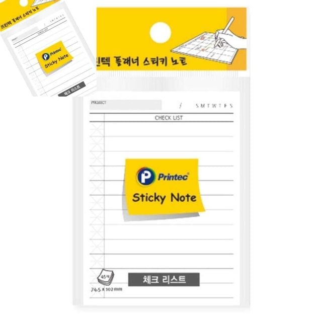 플래너 체크리스트 75x102mm 45매 메모패드 점착형 사무용 탁상형