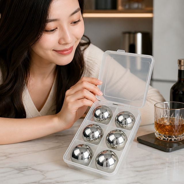 스테인리스 아이스볼 6p 구성 반영구 얼음 큐브 세트