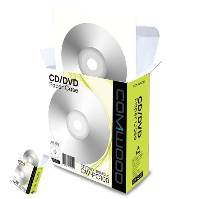 DVD보호케이스 디스크게이스 CD케이스 투명창 케이스 종이 화이트 100P