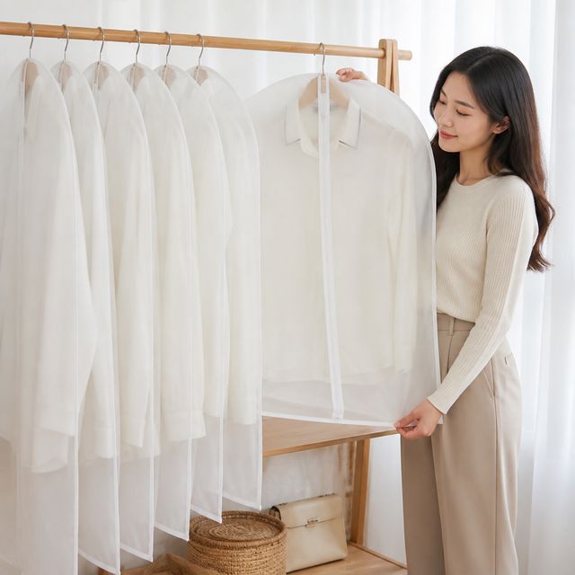옷 보관 투명 드레스 커버 의류 먼지 정돈 수납 용품 - 이미지 1