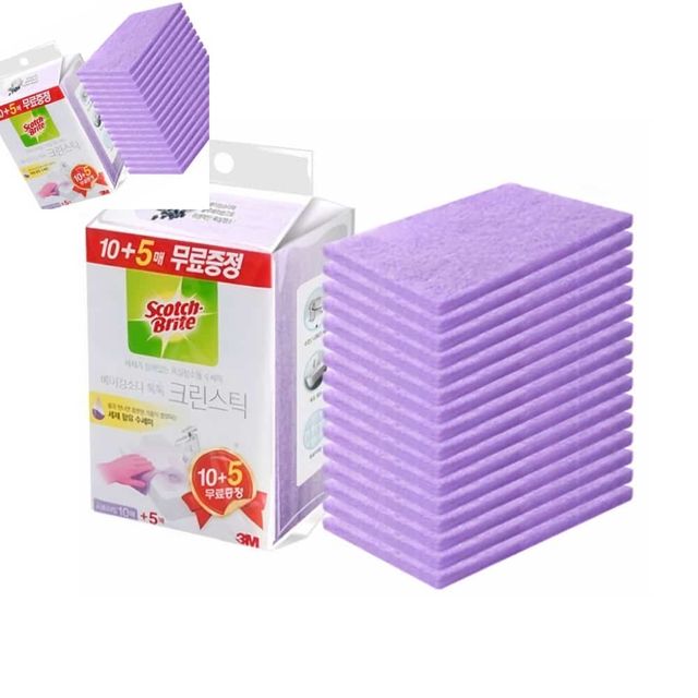 3M 베이킹소다 크린스틱 시트타입 10+5매입 설거지 다목적수세미 설겆이수세미 주방용수세미