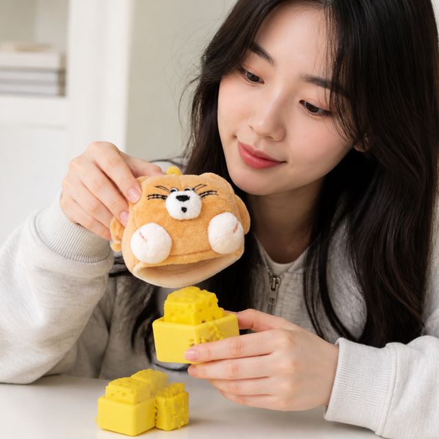 청축 스위치 피젯토이 치즈 열쇠고리 장난감 가방 액세서리 굿즈 - 이미지 1