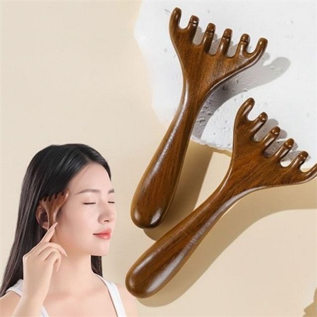 원목 두피 마사지 빗 브러쉬 두피 지압 빗 머리 나무