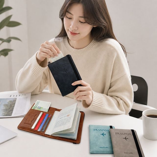 여권케이스 보안 슬롯 커버 소품 수납 지갑