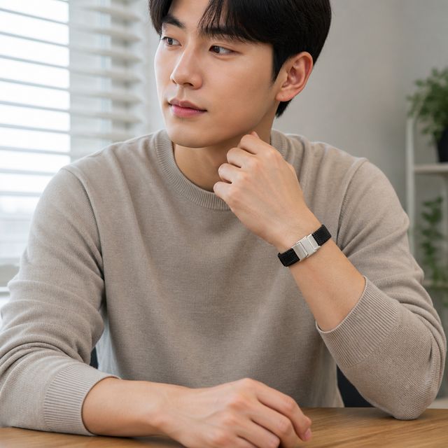 블랙 손목시계 밴드 우레탄 실리콘 폴딩 디버클 시계줄 교체용 부품 - 이미지 1