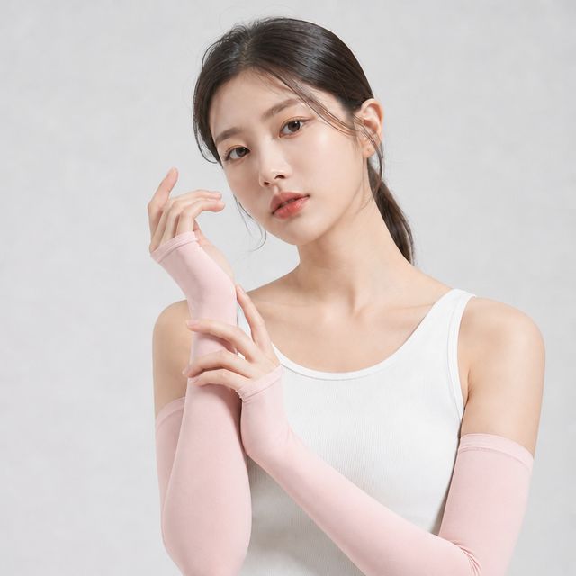 여성 골프 심리스 쿨토시 자외선차단 UPF50+ 냉감 팔토시 남여 공용 - 이미지 6