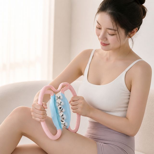 바디 마사지기 롤러 허벅지 팔뚝 근육 이완 셀프 지압볼 - 이미지 1