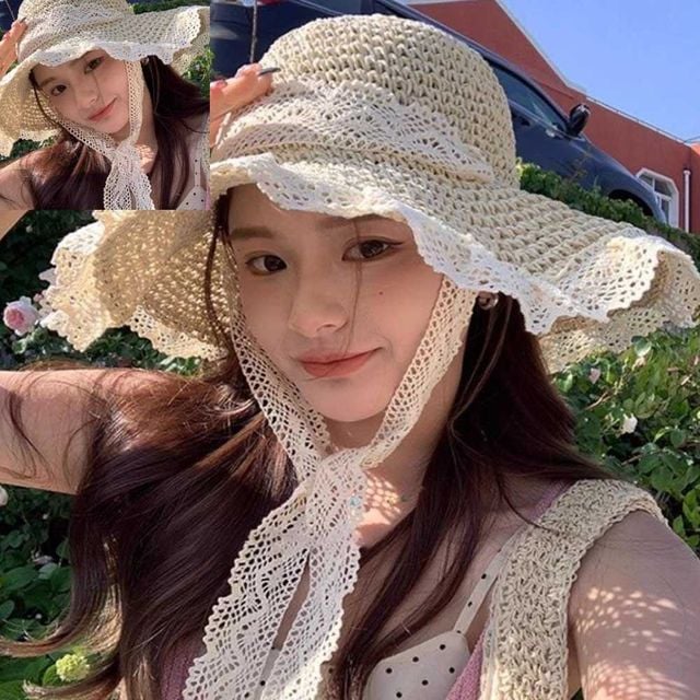 햇빛가리개여성모자 제주휴양지버킷햇 밀집챙 여름밀짚모자 라탄빅사이즈 접는대두벙거지 여성빅사이즈 여