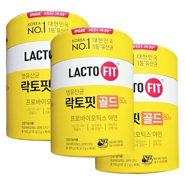 종근당건강 락토핏 생유산균 골드 2g x 80포 3통