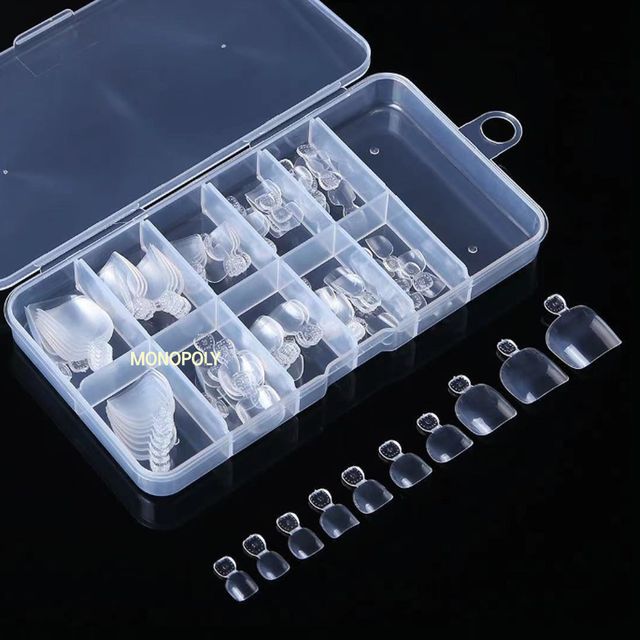 발톱 네일아트 셀프 인조 패치 투명 숏패디팁 100pcs - 이미지 2