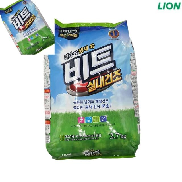 때가쏙 비트 실내건조 2.7kg 파우치 겸용 가루세제 비트가루세제 세탁가루세제 가루세탁세제