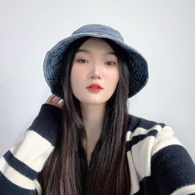 중청 데님 벙거지 여성 버킷햇 캔버스 - 이미지 5