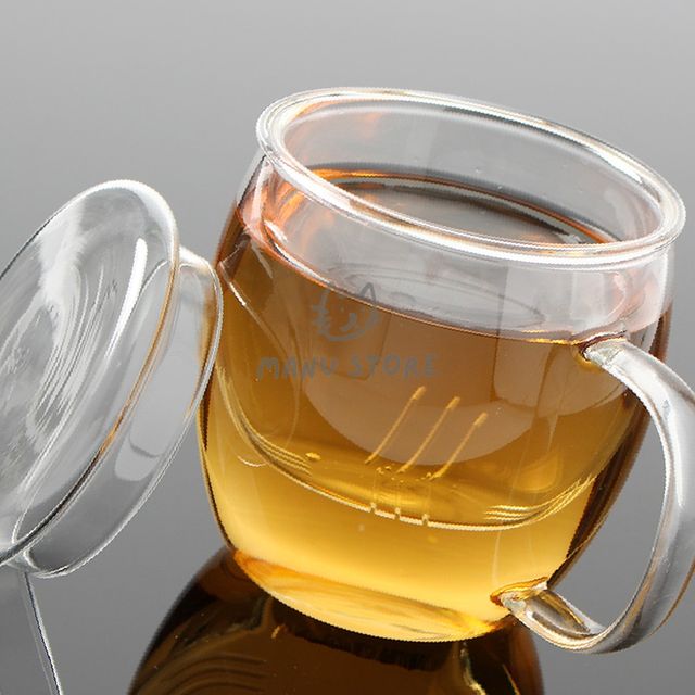 뚜껑티머그 차거름망 내열유리 티머그 500ml