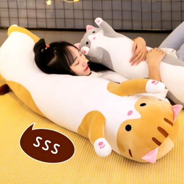 롱쿠션 안고자는베개 고양이 수면쿠션 50cm 인형