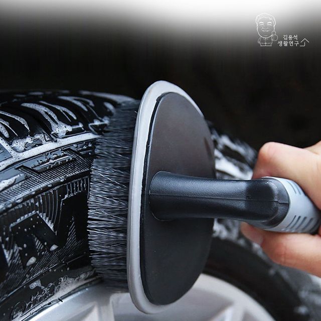 카블 휠브러쉬 차량용 타이어 세차 디테일 틈새 솔 - 이미지 2
