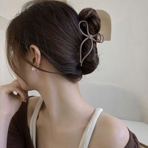여성용 심플 리본 헤어 집게핀 - 올림머리 액세서리 - 이미지 2