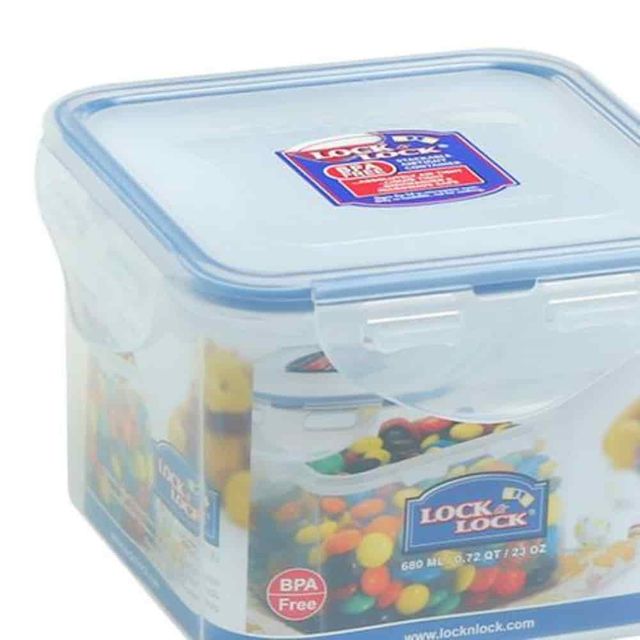 밀폐용기 680ml 사각밀폐용기 플라스틱밀폐용기 식재료보관통 반찬통