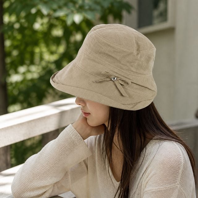 면 마 소재 사파리 벙거지 모자 자외선 차단 햇빛 여름 등산 여행용