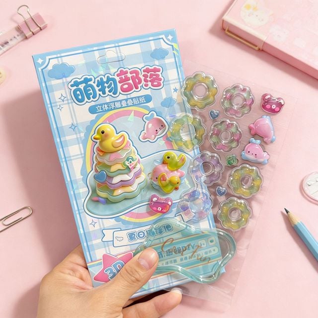 3D 쌓는 스티커 입체 방 집 꾸미기 북 에폭시 말랑이 피규어 폰꾸 다꾸 캐릭터 차량 인테리어 소품 - 이미지 3
