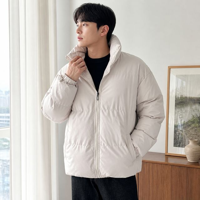 남성 하이넥 점퍼 겨울 외투 넉넉한 핏 패딩