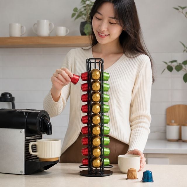 철제 커피 캡슐 보관함 금속 수납 거치대 커피캡슐 정리대 - 이미지 1