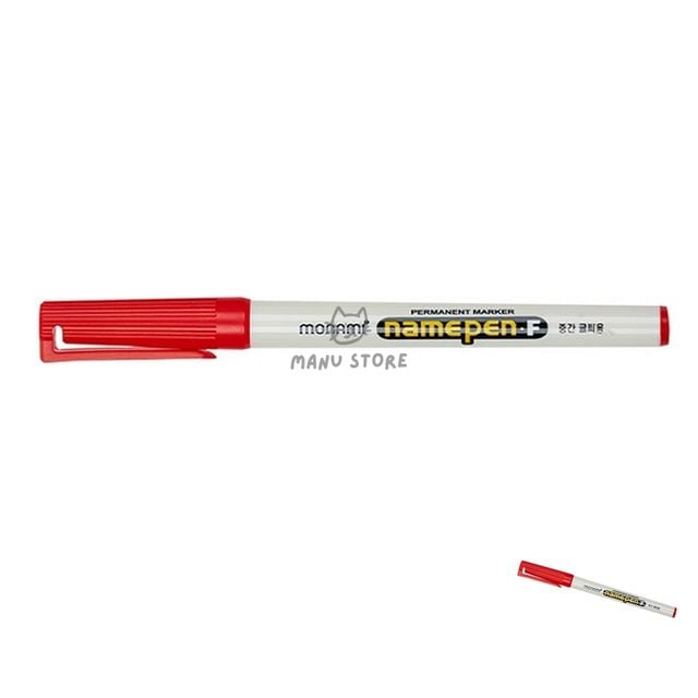 네임펜유성 네임펜가는글씨용 네임펜F 1.0mm 적색