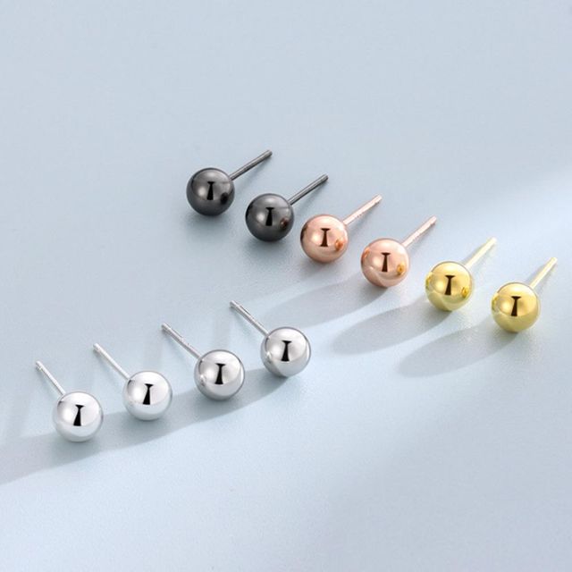 베이직 925실버 골드 볼 귀걸이 은볼귀걸이 2mm 3mm - 이미지 5