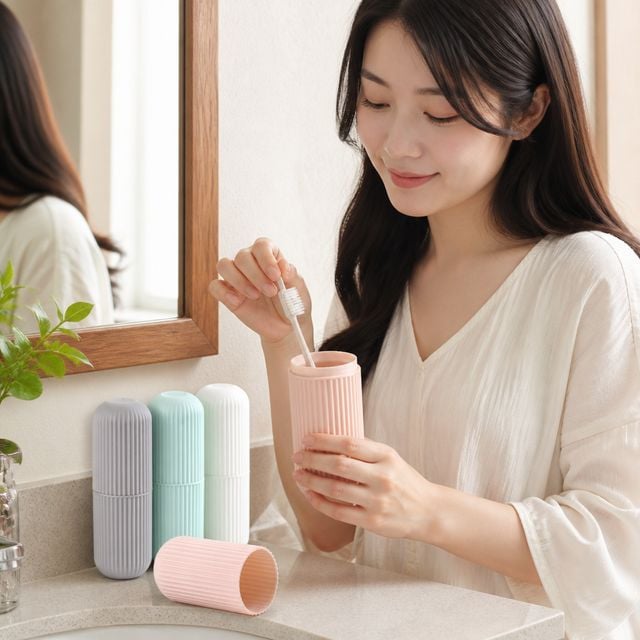휴대용 칫솔 케이스 보관함 여행용 칫솔통 욕실용품 - 이미지 1