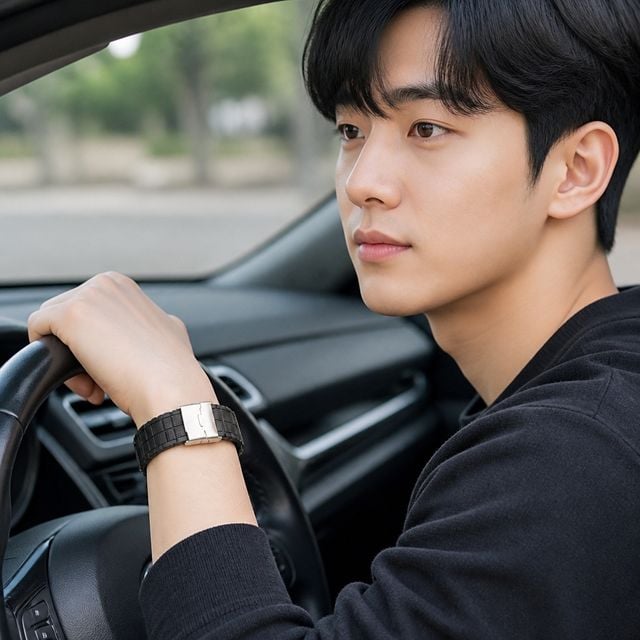 시계줄 B형 블랙 우레탄 실리콘 디버클 교체용 밴드 스트랩 - 이미지 1