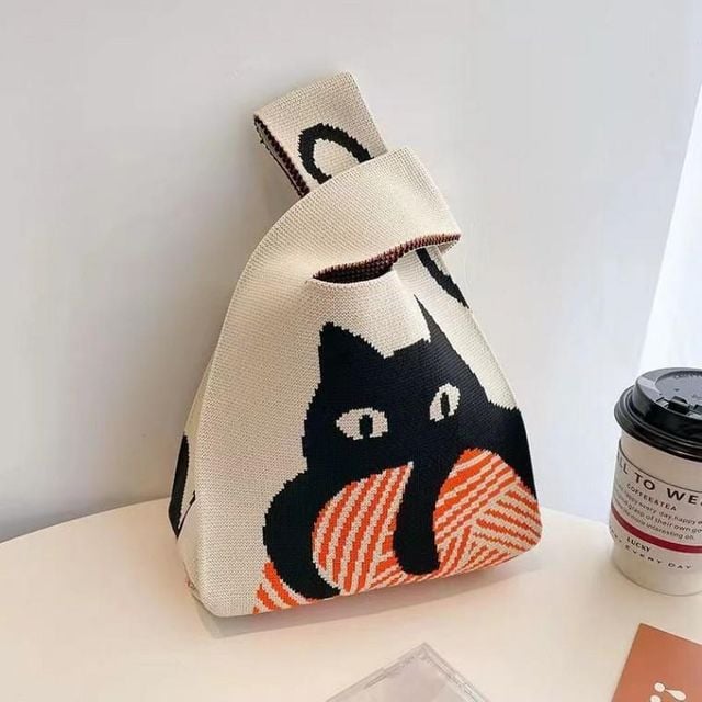 가방 도시락 체크 캔버스 미니 핸드백 멀티 패턴 에코백
