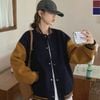 여성 기모 야구 점퍼 - 봄 겨울 안감 보온 데일리 자켓 - 이미지 3