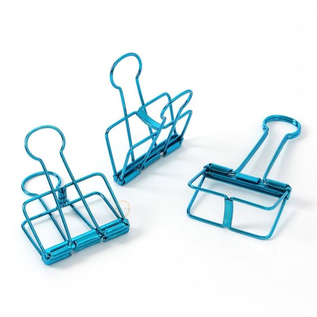 더블클립 3개입 5cm 블루 컬러집게 서류집게 종이집게
