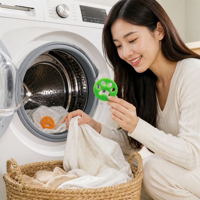 세탁기 이물질 제거 볼 실리콘 빨래 먼지 거름망 클리너 - 이미지 1