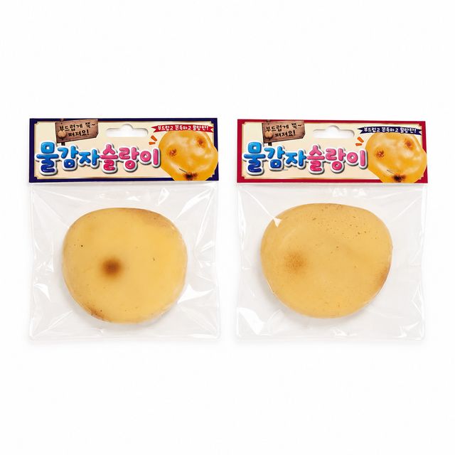 물감자 슬랑이 1개 떡 말랑이 스퀴시 주물럭 장난감 선물 스트레스볼 팝잇 모찌 - 이미지 2