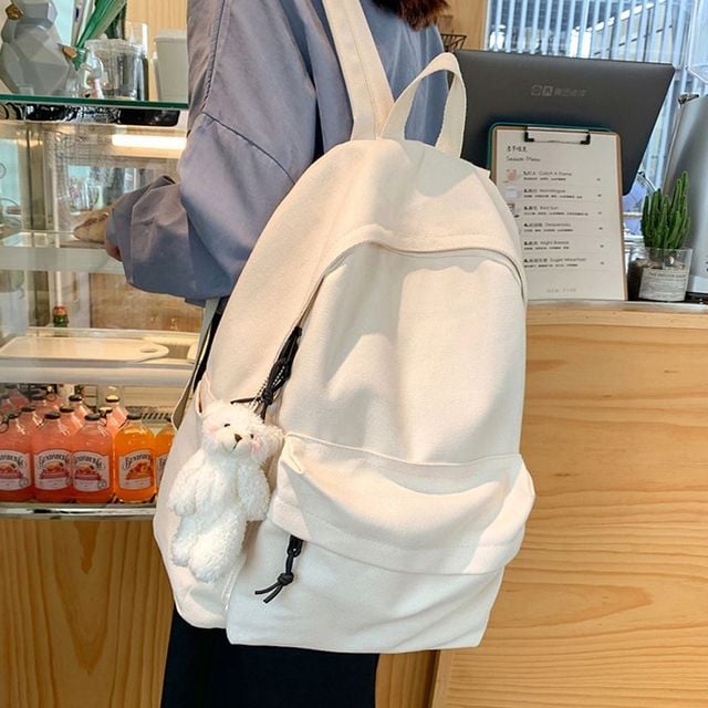 남녀공용 무지 백팩 캐주얼 학생 가방 3색