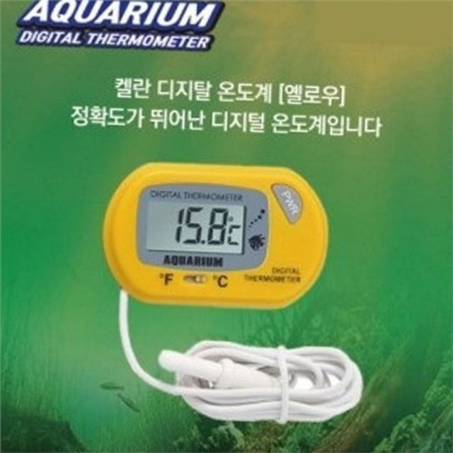 어항 디지털 온도계 수족관 디지털 온도계 흡착식 센서봉 수온계 수조
